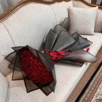 دسته گل بسیار بزرگ رز ربانی سوپر شاین با عطر گل