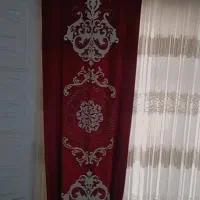 ۲ عدد پرده با راف و کتیبه و زیر پرده ای کاملا سالم
