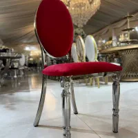 صندلی ابکاری رنگ طلایی سیلور قرمز/چرم وپارچه تالار