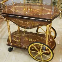 میزبار وپایه جام برنجی وظرف پایه دار برنجی