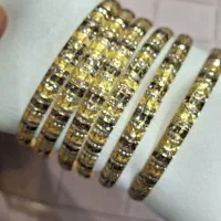 النگو دو رنگ طلا  سایز ۲ سه درص