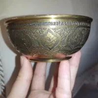 کاسه قلم پهلوی عتیقه زیبا آنتیک کلکسیونی برنجی بکر