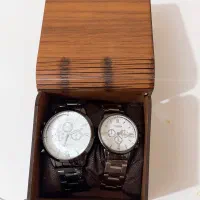 ساعت ست نقره ای نو