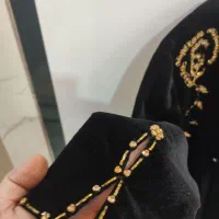 مانتو مخمل مشکی ملیله دوزی|لباس|یاسوج, |دیوار