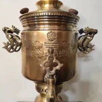 سماور زغالی برنجی کلکسیونی پر مهر
