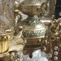 لوستر تمام برنج با لامپ رایگان