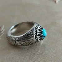 انگشتر نقره قلم زنی
