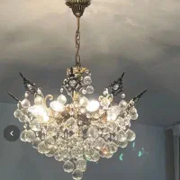 لوستر برنجی کریستال اصل اتریش ۸ شعله نو