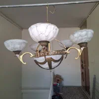 لوستر پنج شاخه برنجی