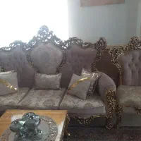 مبل استیل ۹ نفره با میز جلو مبلی و ۲ عدد عسلی