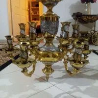 لوستر 12 شعله برنج آب طلا