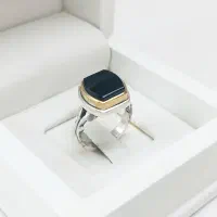 انگشتر نقره چهارگوش