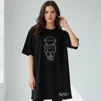 تیشرت لانگ اورسایز مشکی