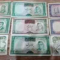 تعدادی اسکناس زمان پهلوی بسیار نایاب و تمیز