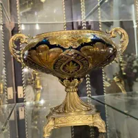 ظروف دکوری تزئینی پذیرایی کریستال طلاکوب گلدکیش