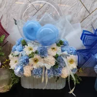 باکس گل های بوبو بالن دار