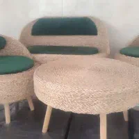 میز صندلی حصیری