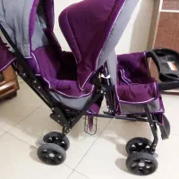 کالسکه دوقلو سالم وتمیز رودهن