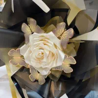 دسته گل روبانی و بوکت پروانه ای|گل مصنوعی|شیراز, درکی|دیوار