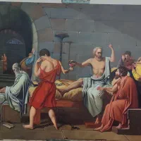 نقاشی رنگ روغن مرگ سقراط