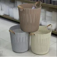 سبد رخت سیلیکونی دسته چرمی