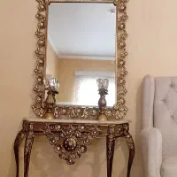 آینه و شمعدان با سنگ مرمر