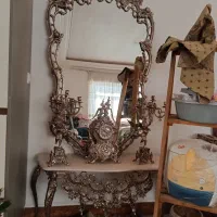 آینه و شمعدان و ساعت دیواری برنز|آینه|رباطکریم, رباطکریم|دیوار