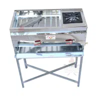 کبابپز گازی پلوپزدار 70سانتی استیل باربیکیو پایه