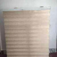 دو عدد پرده زبرا رنگ نسکافه ای