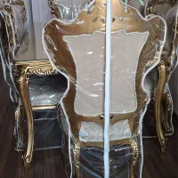 میز نهارخوری شش نفره و شش صندلی مبله چوب راش