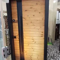 درب ضد سرقت ترمو نرده شیشه ای، استیل  کد P044