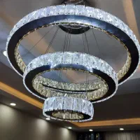 لوستر سه حلقه کریستال کاملا نو
