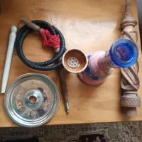 قلیان بصورت کامل چوب گردو