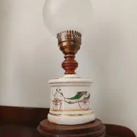 آباژور عتیقه سالم پایه چوبی