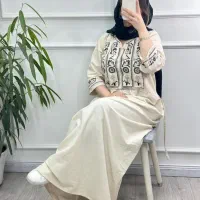 پیراهن لینن طرح سنتی ۴ فصل