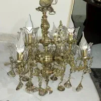 ۲عددلوستر برنجی ۴شاخه ۸شعله|لوستر و چراغ آویز|تهران, آبشار تهران (دریاچه)|دیوار