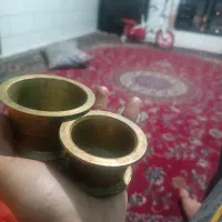 2 عدد هاون کوچک بدون دسته برنجی