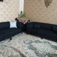 مبل ۹ نفره  رنگ مشکی نقره ای نوی نو|مبلمان خانگی و میز عسلی|تربتحیدریه, بهزیستی|دیوار