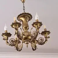 لوستر برنز ۶ شاخه در حد نو