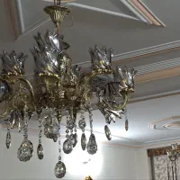 دوعدد لوستر۸شاخه۱۲شعله برنجی ۲شعله