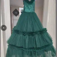 لباس عروس سبز رنگ دخترانه