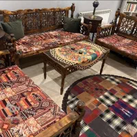 ست مبل ۷نفره چوبی+تخت چوبی+عسلی و میز وسط|مبلمان خانگی و میز عسلی|ساری, |دیوار