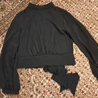بلوز کوتاه پشت گره ای مشکی سایز ۳۶ ۳۸