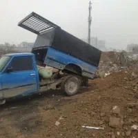 حمل نخاله و ماسه و مصالح با نیسان کمپرسی اتاق کامل