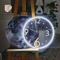 ساعت دیواری مدرن طرح ماه نورانی در ۲ مدل زیبا