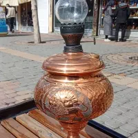 لوازم قدیمی وکلکسیونی مسی و برنجی چراغ گلدان منقل