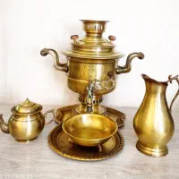 سماور ۶لیتری زغالی خاص وسنتی سنگین با سرویس