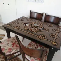 میز ناهارخوری چوبی چهار نفره|میز و صندلی غذاخوری|کرمانشاه, |دیوار