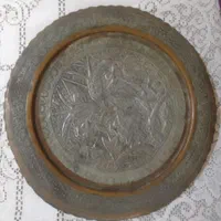 سینی مسی منبتکاری اصفهان بهمراه چهار پایه ها|کلکسیون اشیاء عتیقه|خرمشهر, |دیوار