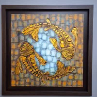 تابلو چاپ و تکسچر ماهی